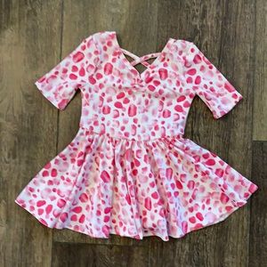 NWT Dot Dot Smile Ballerina Style Dress, Pink Print, SIZE 6-12 Months